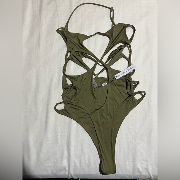 Monica Hansen Beachwear - Starlight Cut Out One Piece Swimsuit IN SAFARI GREEN - Picture 6 of 7